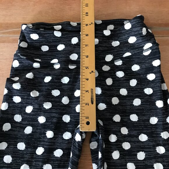 Outdoor Voices Leggings Women S Black Polka Dot Mid Rise Hip Pocket Athleisure - Picture 9 of 13